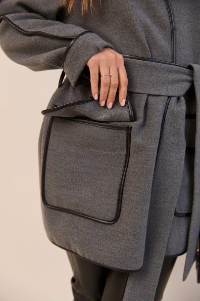 Пальто Нота Кашемір Турецькийі 16650 Цвет: Сірий