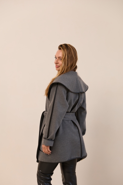 Пальто Нота Кашемір Турецькийі 16650 Цвет: Сірий