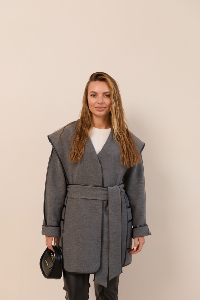Пальто Нота Кашемір Турецькийі 16650 Цвет: Сірий