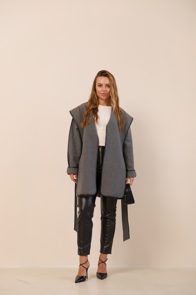 Пальто Нота Кашемір Турецькийі 16650 Цвет: Сірий