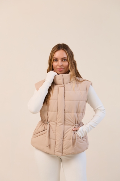 Жилет Бомонд 60 Плащівка Ammy 16724 Цвет: світло бежевий