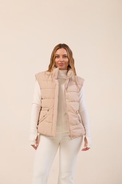 Жилет Бомонд 60 Плащівка Ammy 16724 Цвет: світло бежевий