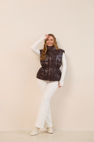 Жилет Бомонд 60 Плащівка  Full Dull 16726 Цвет: шоколад