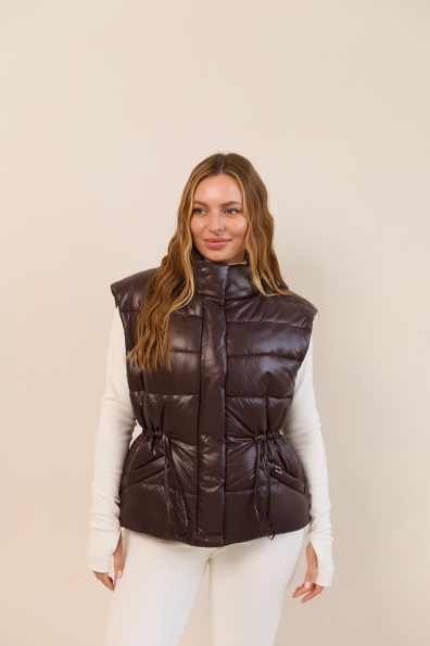 Жилет Бомонд 60 Плащівка  Full Dull 16726 Цвет: шоколад