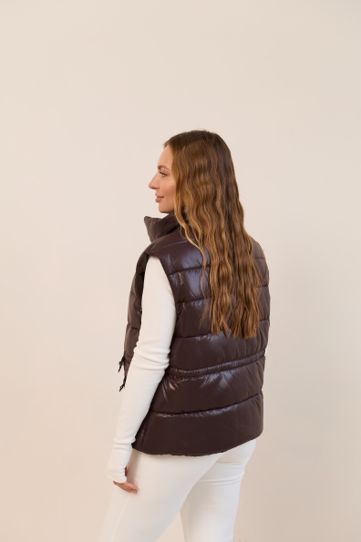 Жилет Бомонд 60 Плащівка  Full Dull 16726 Цвет: шоколад