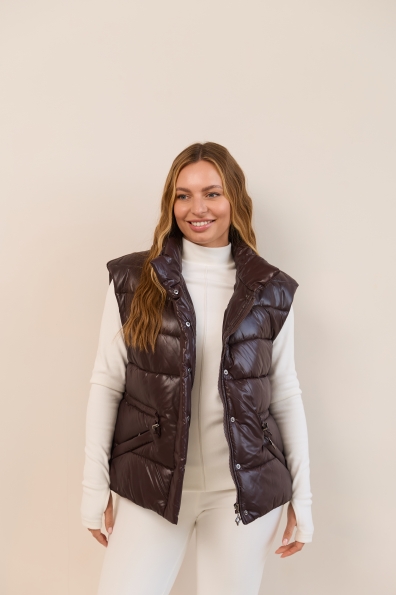 Жилет Бомонд 60 Плащівка  Full Dull 16726 Цвет: шоколад