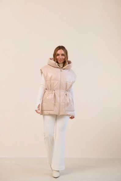 Жилет Спайс Плащівка Full Dull 16722 Цвет: світло бежевий