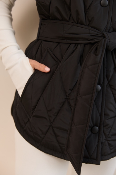 Жилет Ефір Плащівка Ammy стьобана РОМБ 16678 Цвет: Чорний