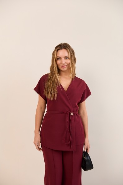 Костюм Стейл Костюмка креп стрейч 16659 Цвет: Марсала