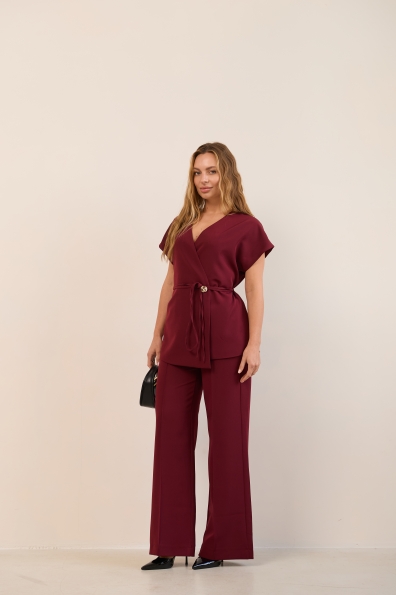 Костюм Стейл Костюмка креп стрейч 16659 Цвет: Марсала