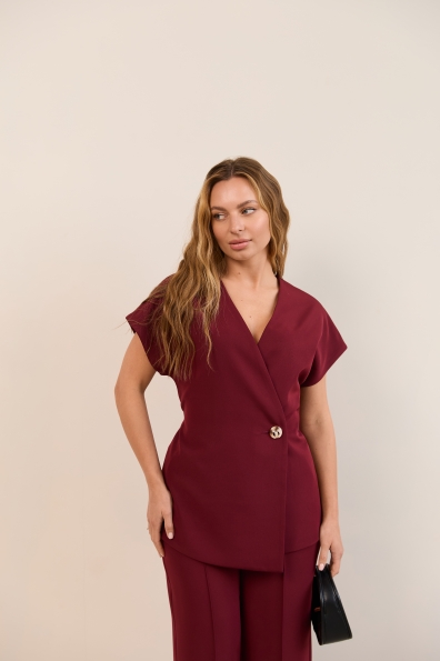 Костюм Стейл Костюмка креп стрейч 16659 Цвет: Марсала