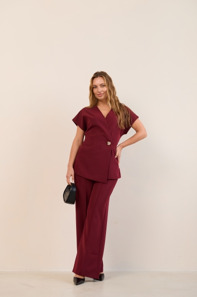 Костюм Стейл Костюмка креп стрейч 16659 Цвет: Марсала