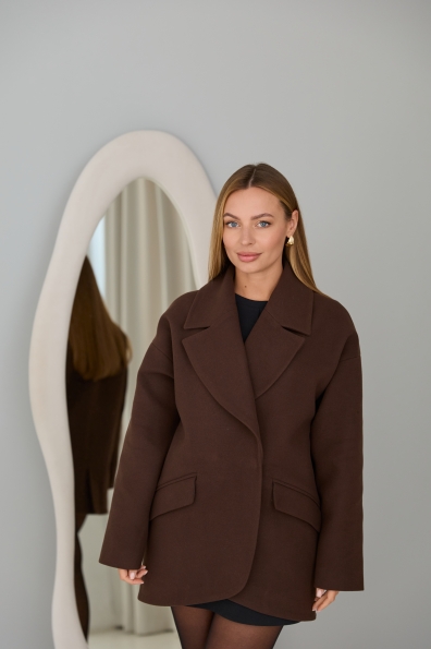 Пальто Лайф Кашемір Турецький 16617 Цвет: Шоколад 6099