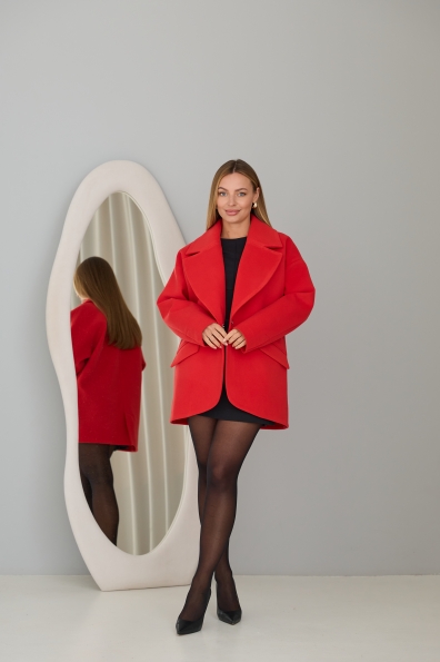 Пальто Лайф Кашемір Турецький 16617 Цвет: Червоний 164510