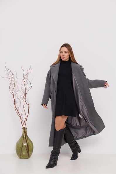 Пальто Париж 120 Кашемір Турецький 16787 Цвет: Сірий