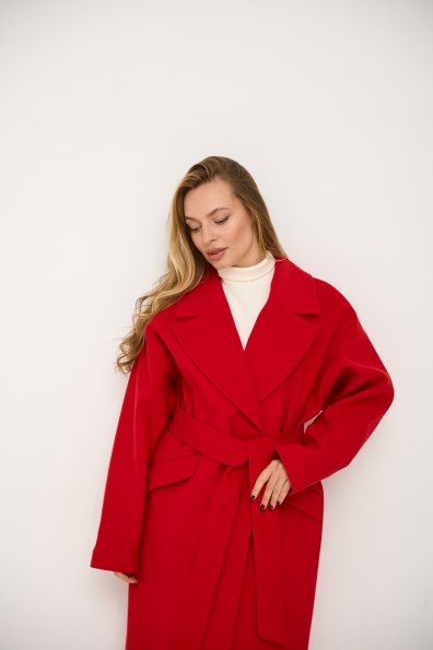 Пальто Париж 120 Кашемір Турецький 16787 Цвет: Червоний 164510