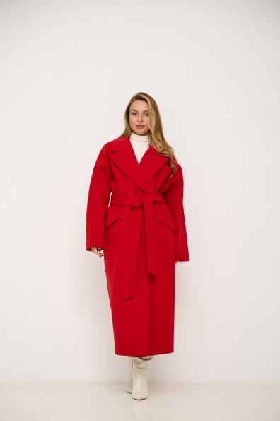 Пальто Париж 120 Кашемір Турецький 16787 Цвет: Червоний 164510
