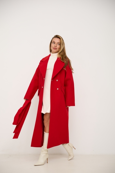 Пальто Париж 120 Кашемір Турецький 16787 Цвет: Червоний 164510