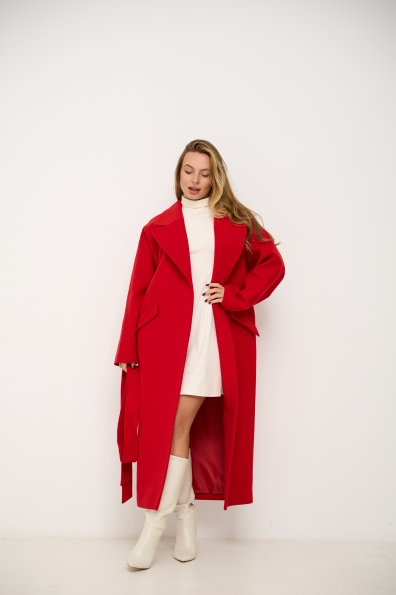 Пальто Париж 120 Кашемір Турецький 16787 Цвет: Червоний 164510