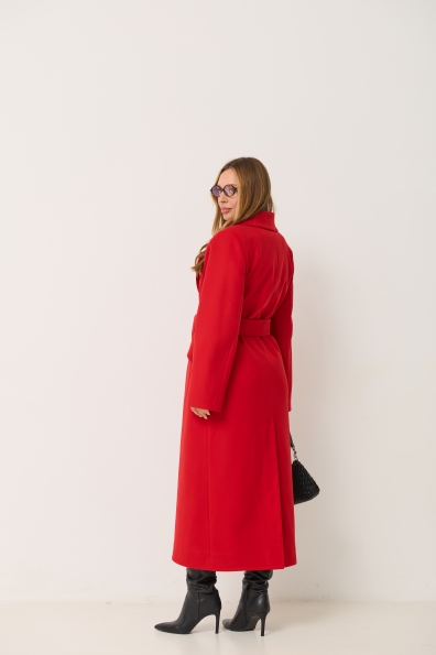 Пальто Джил 125 Кашемір Турецький д/м 16793 Цвет: Червоний 164510