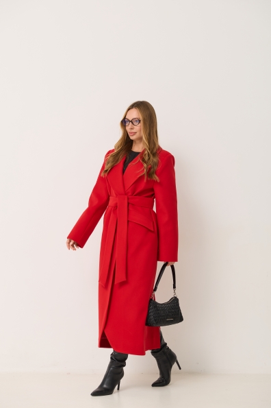 Пальто Джил 125 Кашемір Турецький д/м 16793 Цвет: Червоний 164510