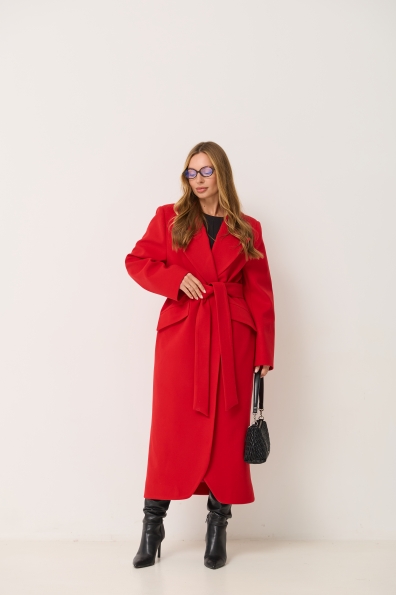 Пальто Джил 125 Кашемір Турецький д/м 16793 Цвет: Червоний 164510