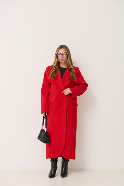 Пальто Джил 125 Кашемір Турецький д/м 16793 Цвет: Червоний 164510