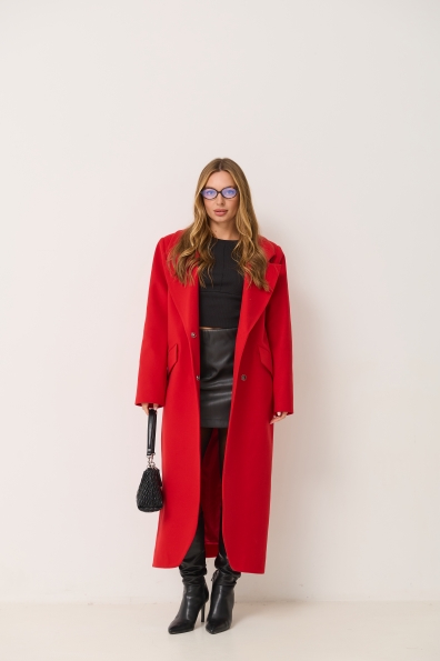 Пальто Джил 125 Кашемір Турецький д/м 16793 Цвет: Червоний 164510