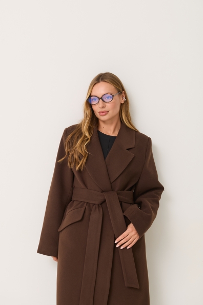 Пальто Джил 125 Кашемір Турецький д/м 16793 Цвет: Шоколад 147828