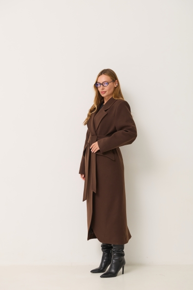Пальто Джил 125 Кашемір Турецький д/м 16793 Цвет: Шоколад 147828