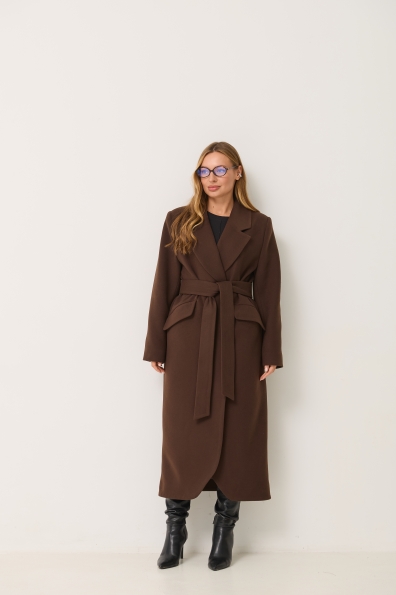 Пальто Джил 125 Кашемір Турецький д/м 16793 Цвет: Шоколад 147828