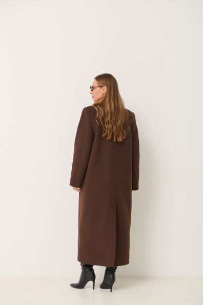 Пальто Джил 125 Кашемір Турецький д/м 16793 Цвет: Шоколад 147828