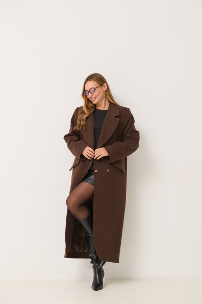 Пальто Джил 125 Кашемір Турецький д/м 16793 Цвет: Шоколад 147828