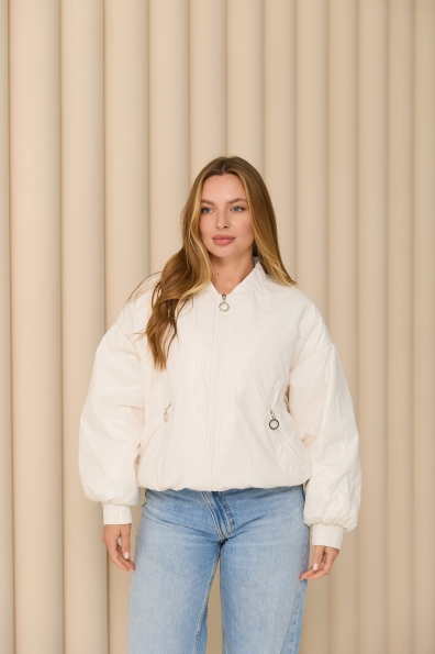 Куртка Барселона плащівка Full Dull 16758 Цвет: Молоко