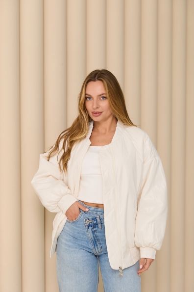 Куртка Барселона плащівка Full Dull 16758 Цвет: Молоко