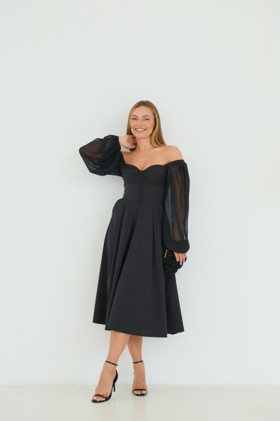 Сукня Сінді 16832 Цвет: Чорний