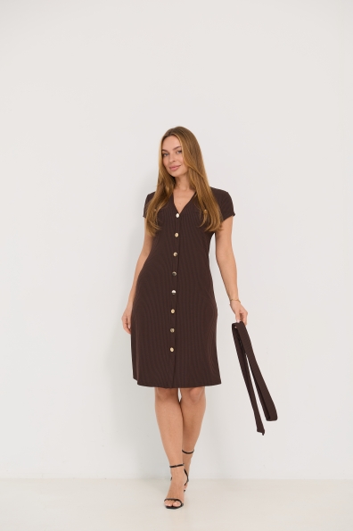 Сукня Ваніль 90  к/р Трикотаж рубчик середній 16856 Цвет: Шоколад