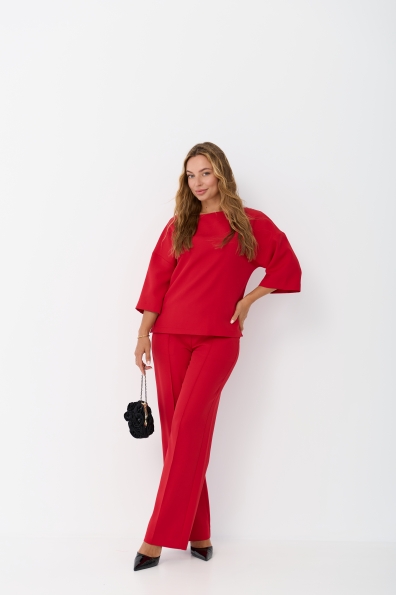 Костюм Рома к/р Костюмка креп стрейч 16923 Цвет: Червоний